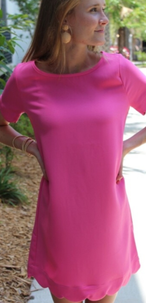 Mittoshop Pink Claire scalloped hem dress